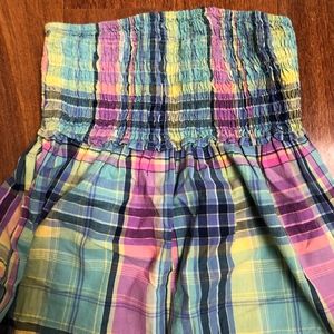 Strapless Plaid Flare Shirt